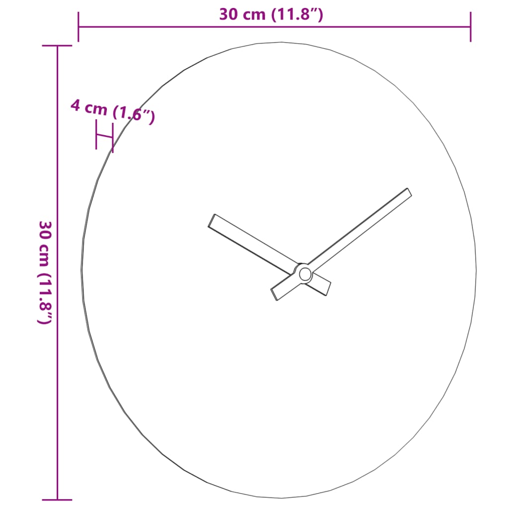 Orologio a Parete Giallo e Nero Ø30 cm in Legno Multistrato