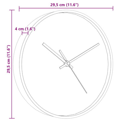 Orologio da Parete Oro e Blu Ø29,5 cm Polistirene e Vetro