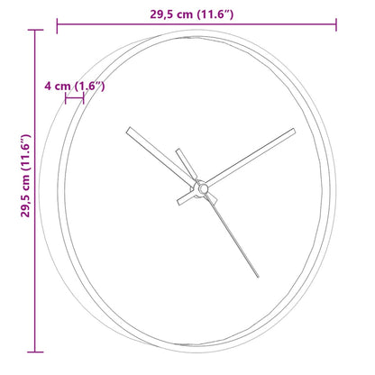 Orologio da Parete Oro e Bianco Ø29,5 cm Polistirene e Vetro