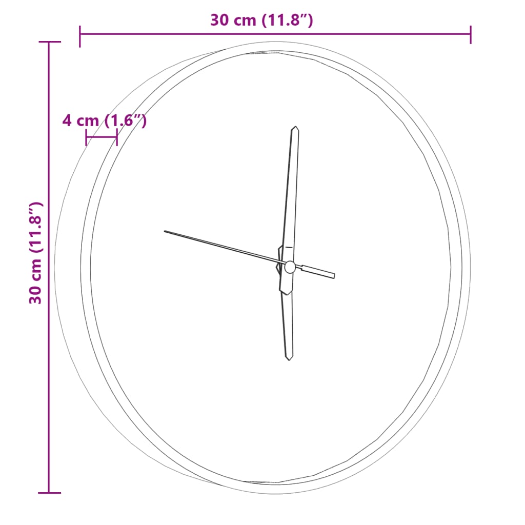 Orologio a Parete con Ore e Lancette Luminose Blu Ø30 cm