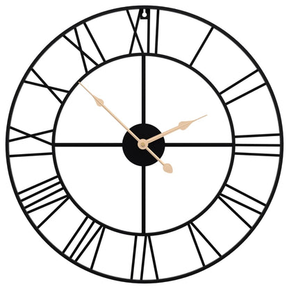 Orologio da Parete Nero Ø50 cm in Ferro