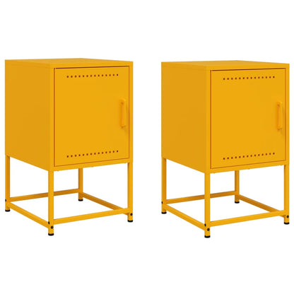 Comodini 2 pz Giallo Senape 36x39x60,5 cm in Acciaio - homemem39