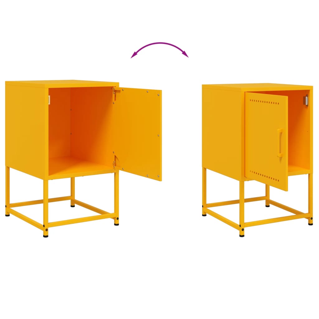 Comodini 2 pz Giallo Senape 36x39x60,5 cm in Acciaio - homemem39