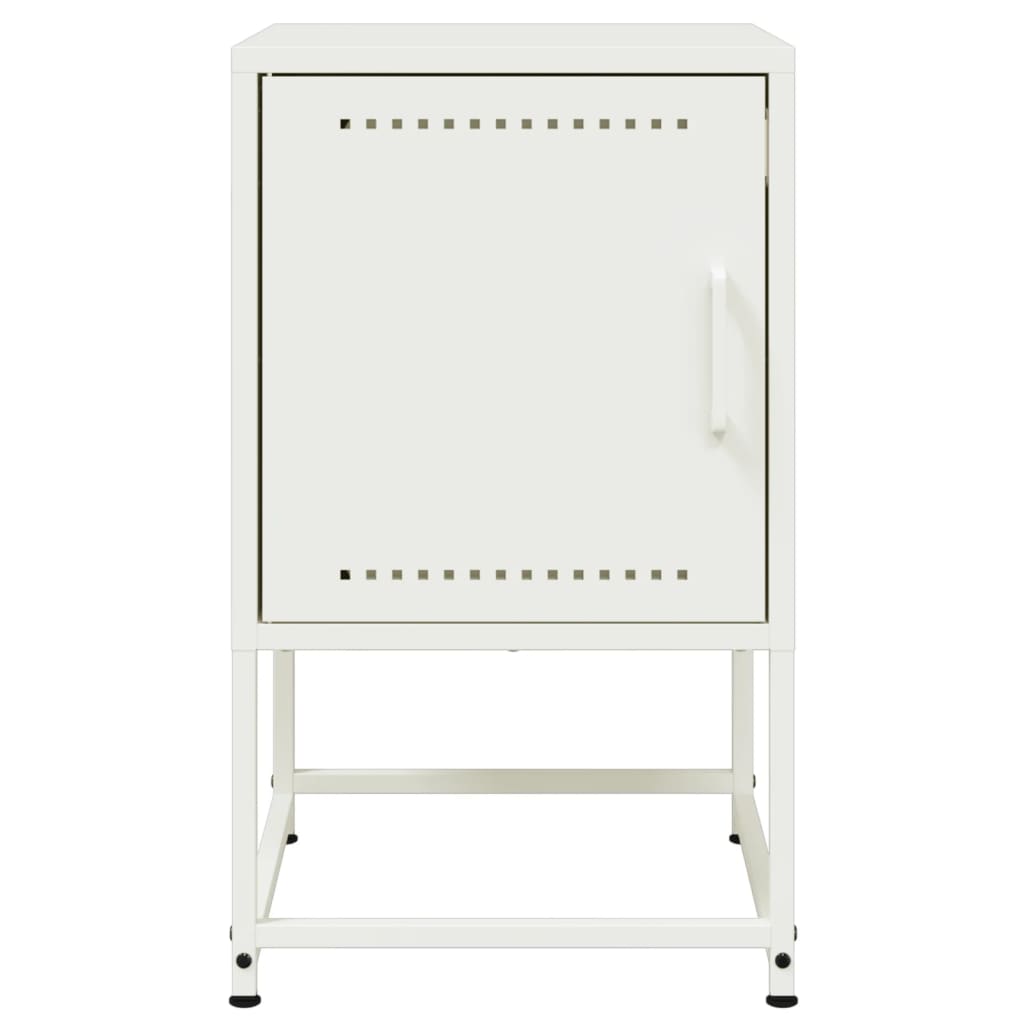 Comodino Bianco 36x39x60,5 cm in Acciaio - homemem39