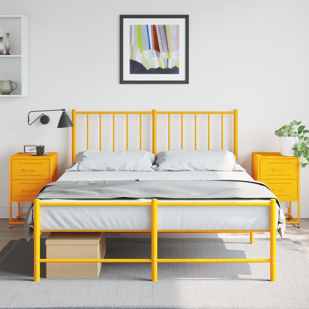 Comodini 2 pz Giallo Senape 36x39x60,5 cm in Acciaio - homemem39