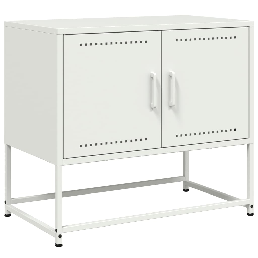 Mobile TV Bianco 68,5x39x60,5 cm in Acciaio - homemem39