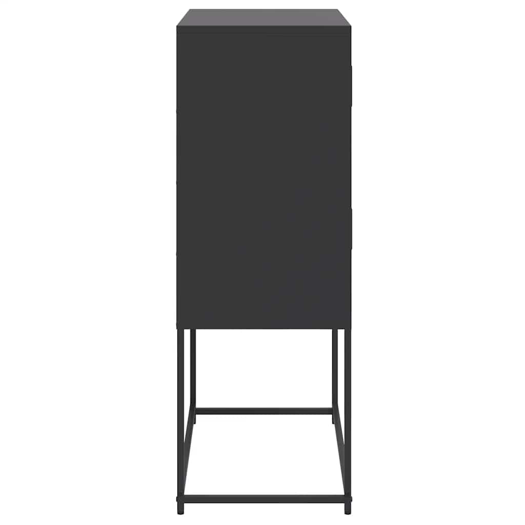 Credenza Nera 68,5x38,5x107 cm in Acciaio