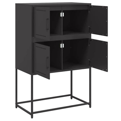 Credenza Nera 68,5x38,5x107 cm in Acciaio