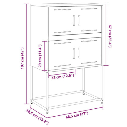 Credenza Rosa 68,5x38,5x107 cm in Acciaio