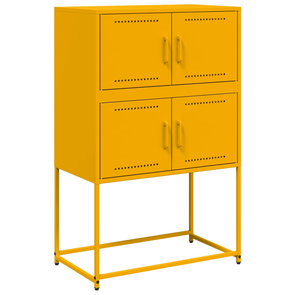 Credenza Giallo Senape 68,5x38,5x107 cm in Acciaio