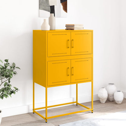 Credenza Giallo Senape 68,5x38,5x107 cm in Acciaio