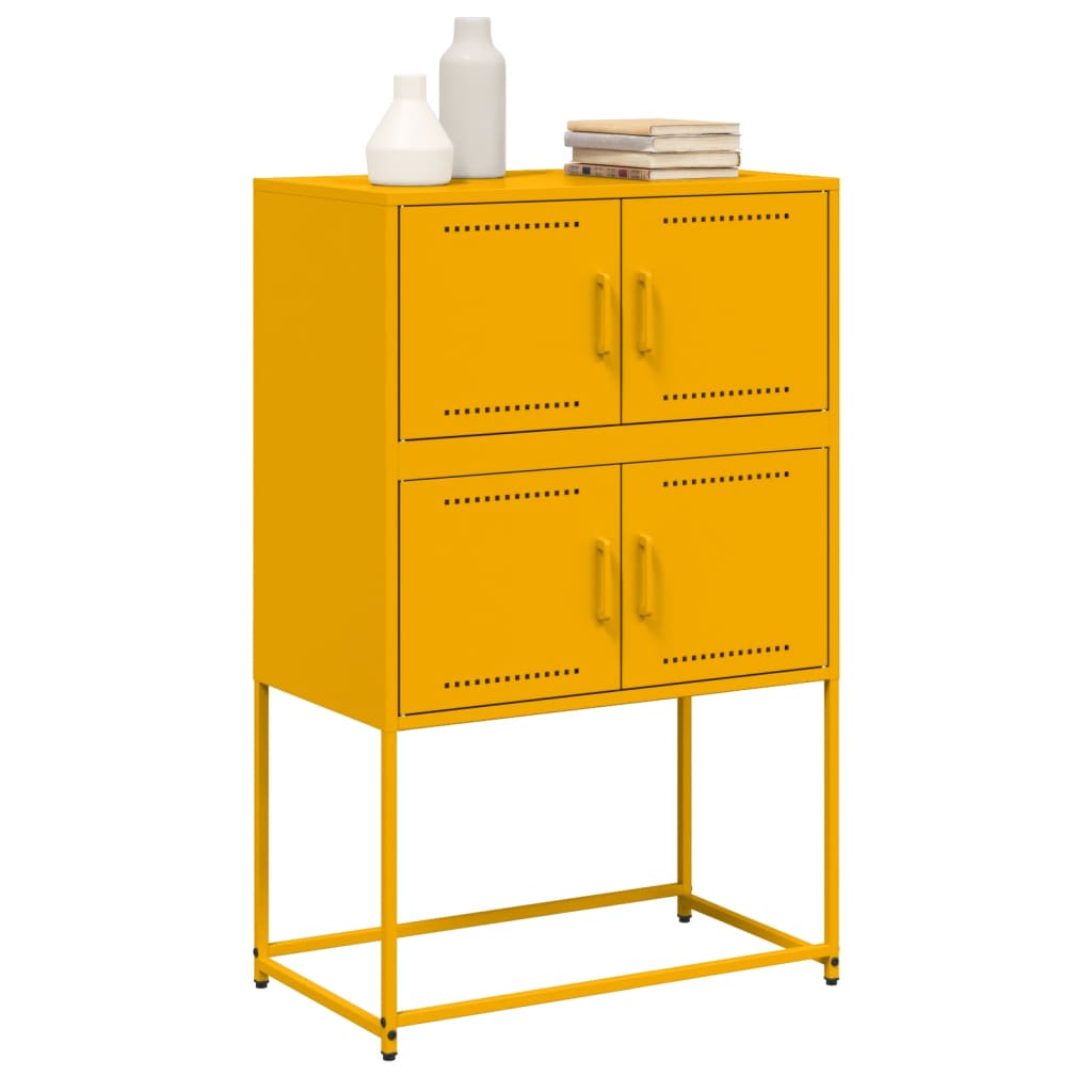 Credenza Giallo Senape 68,5x38,5x107 cm in Acciaio