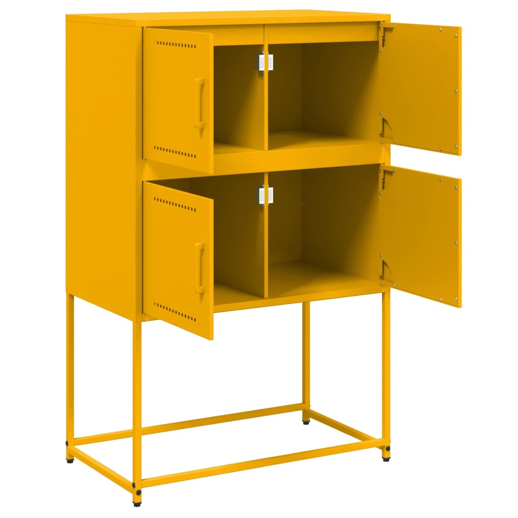 Credenza Giallo Senape 68,5x38,5x107 cm in Acciaio