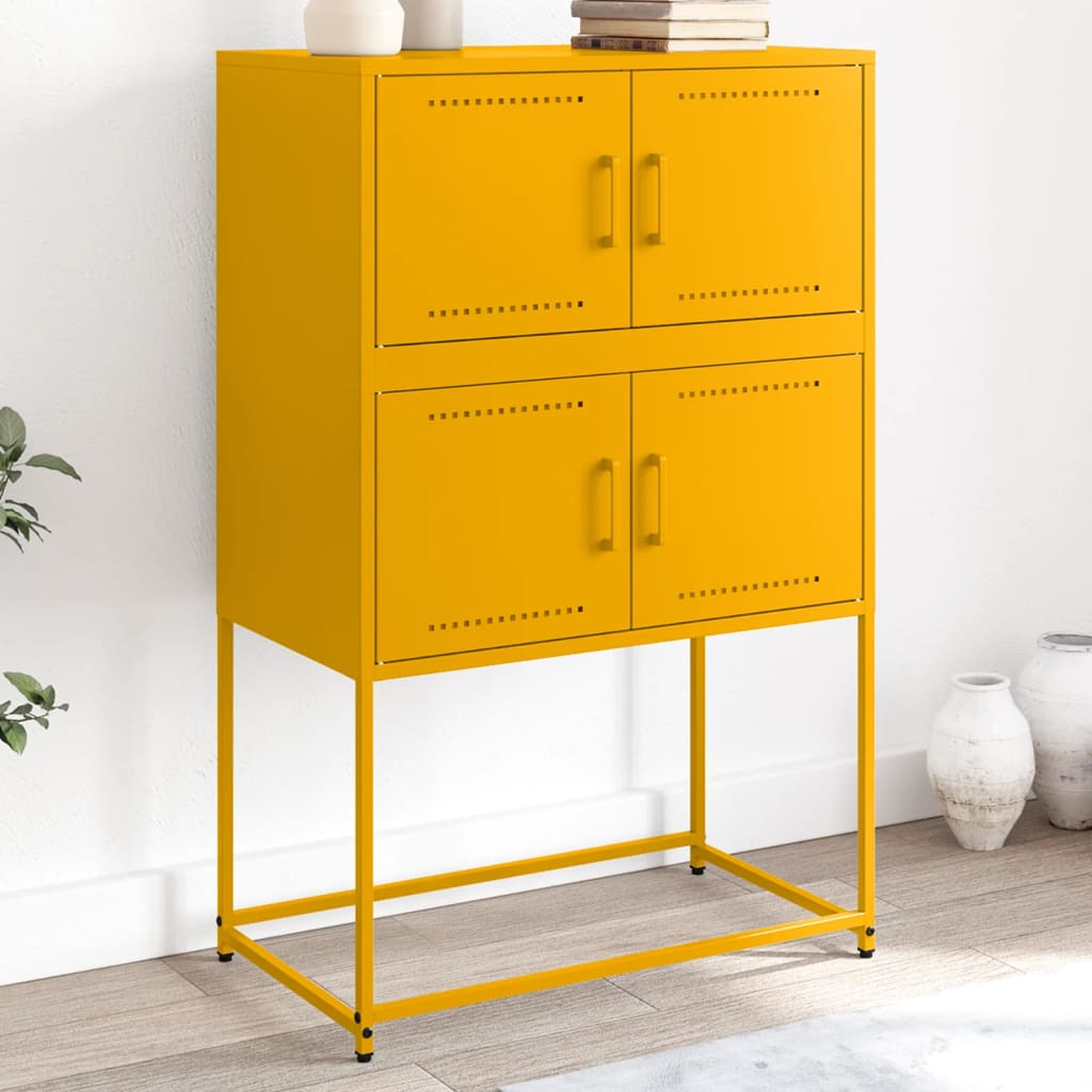 Credenza Giallo Senape 68,5x38,5x107 cm in Acciaio