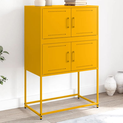 Credenza Giallo Senape 68,5x38,5x107 cm in Acciaio