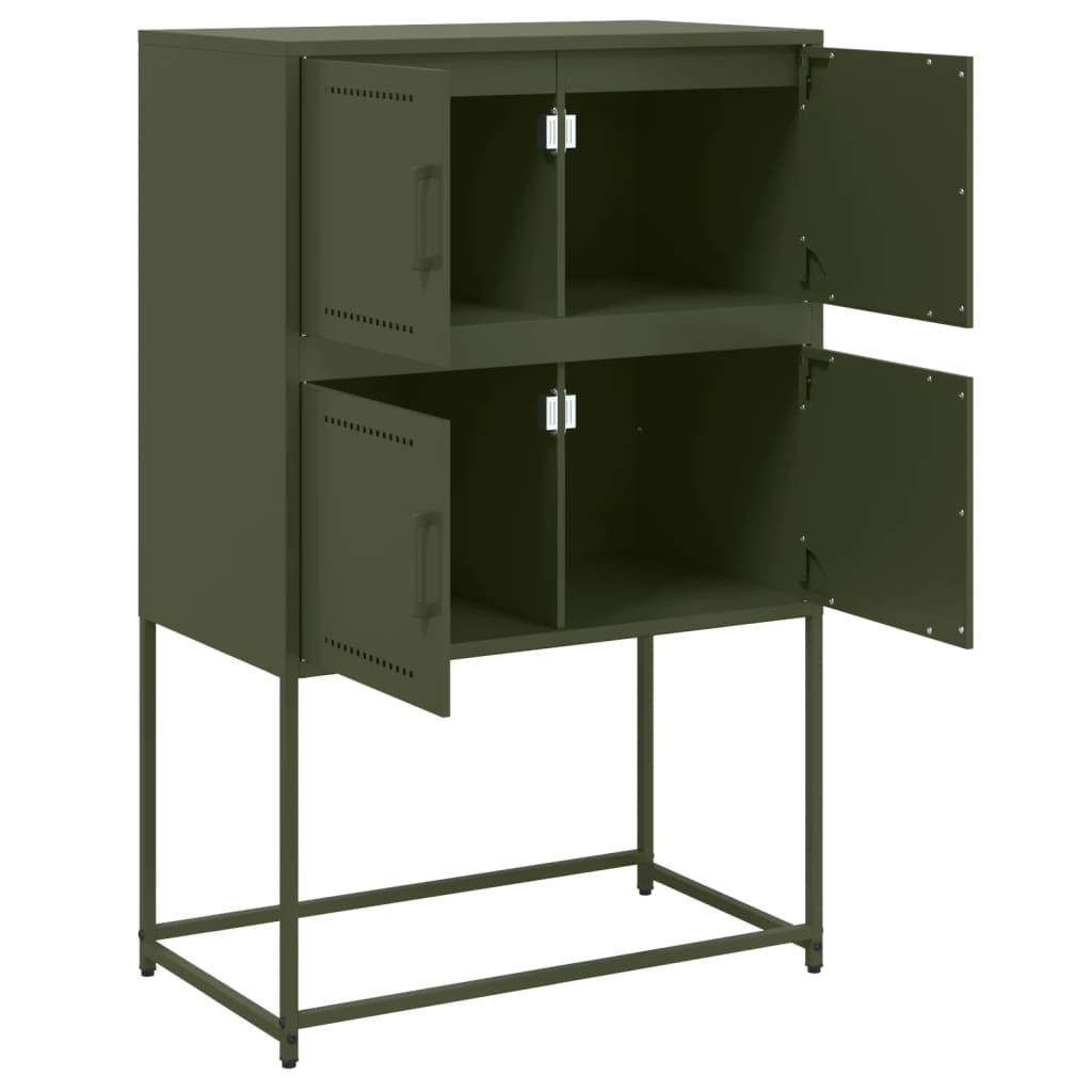 Credenza Verde Oliva 68,5x38,5x107 cm in Acciaio