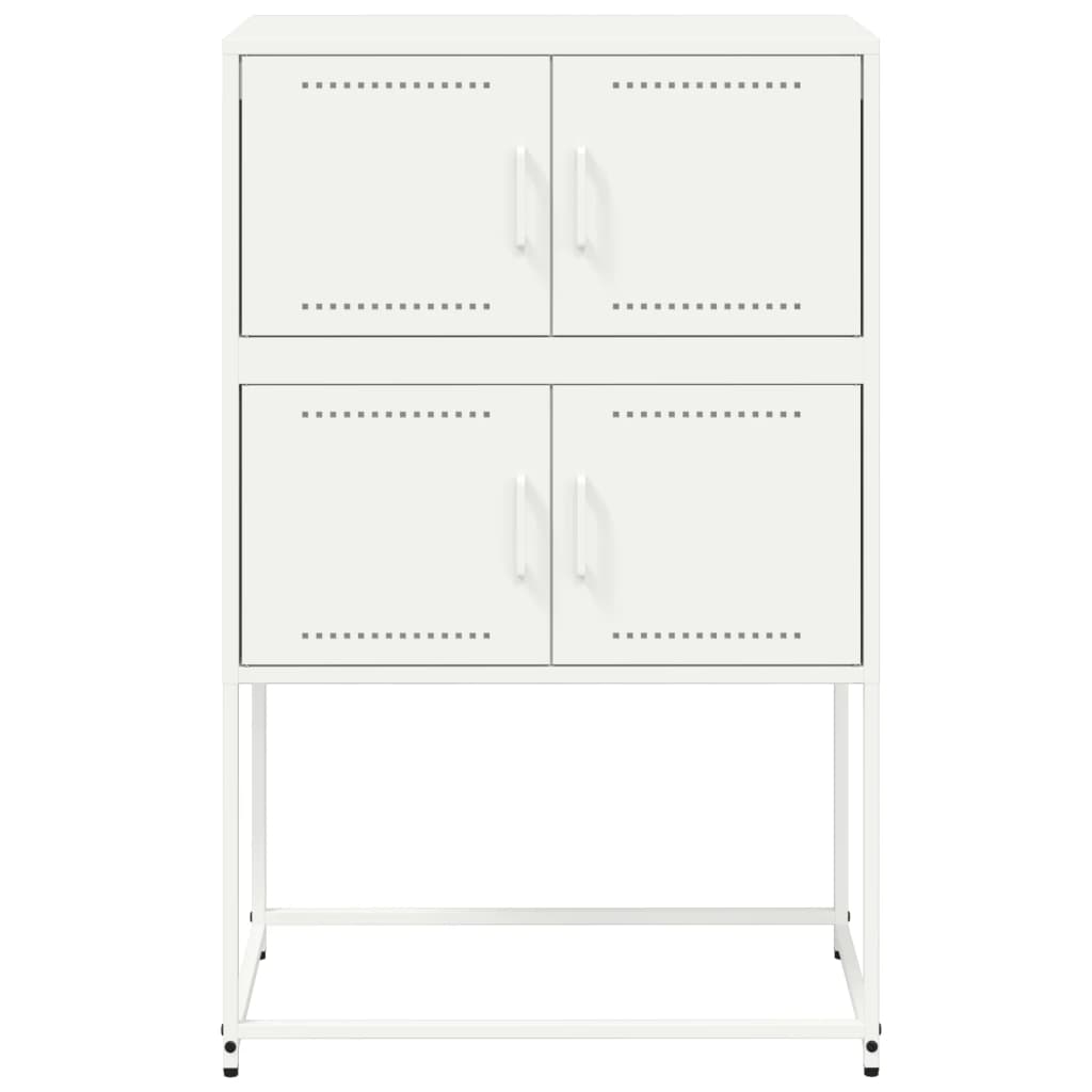 Credenza Bianca 68,5x38,5x107 cm in Acciaio - homemem39