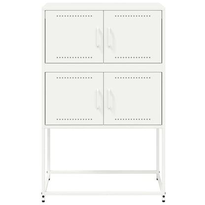 Credenza Bianca 68,5x38,5x107 cm in Acciaio - homemem39