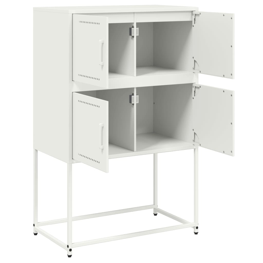 Credenza Bianca 68,5x38,5x107 cm in Acciaio