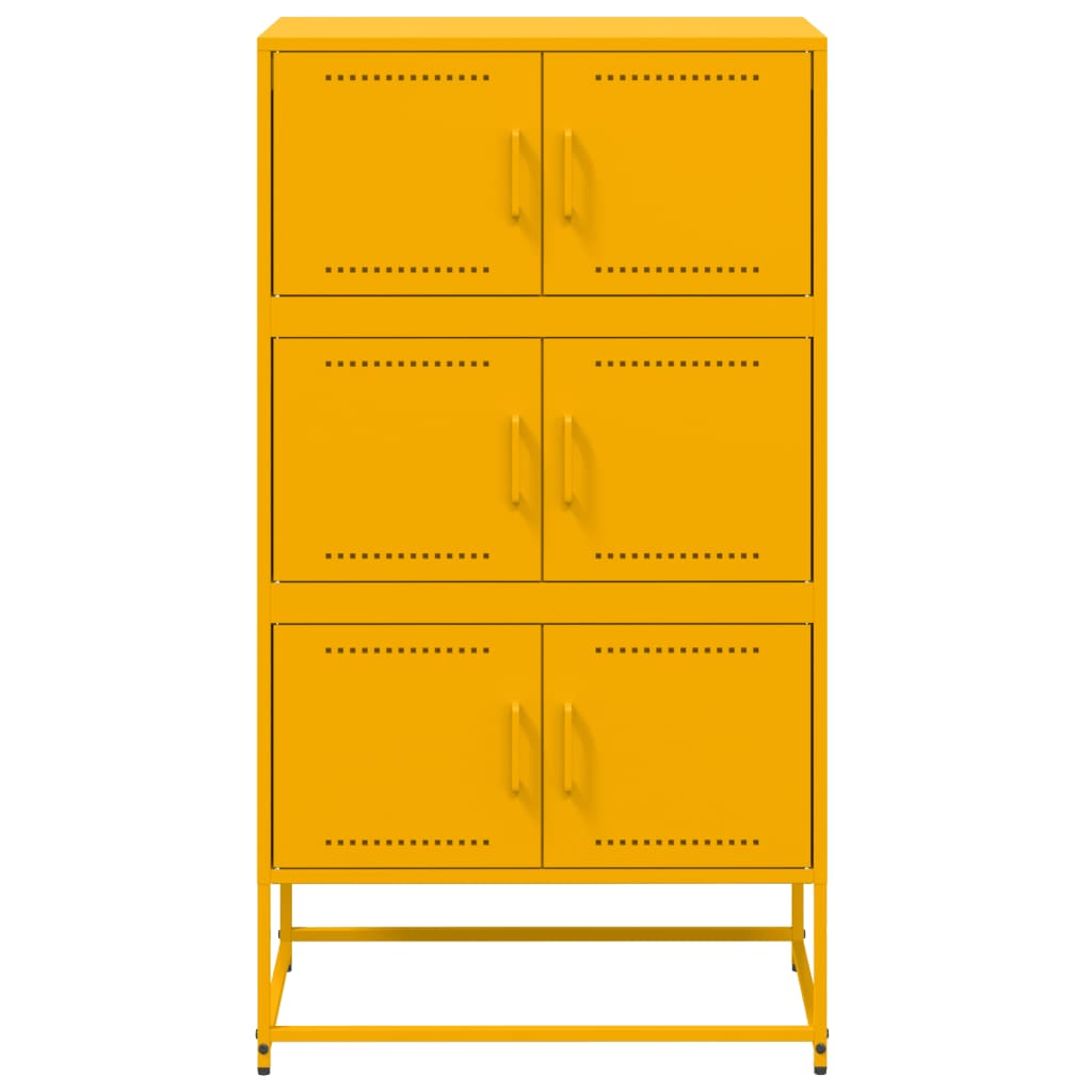 Credenza Giallo Senape 68,5x38,5x123,5 cm in Acciaio