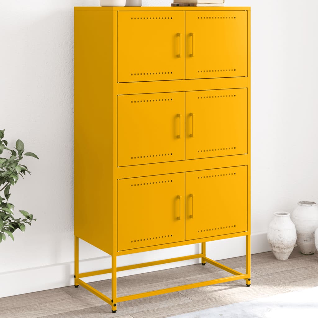 Credenza Giallo Senape 68,5x38,5x123,5 cm in Acciaio