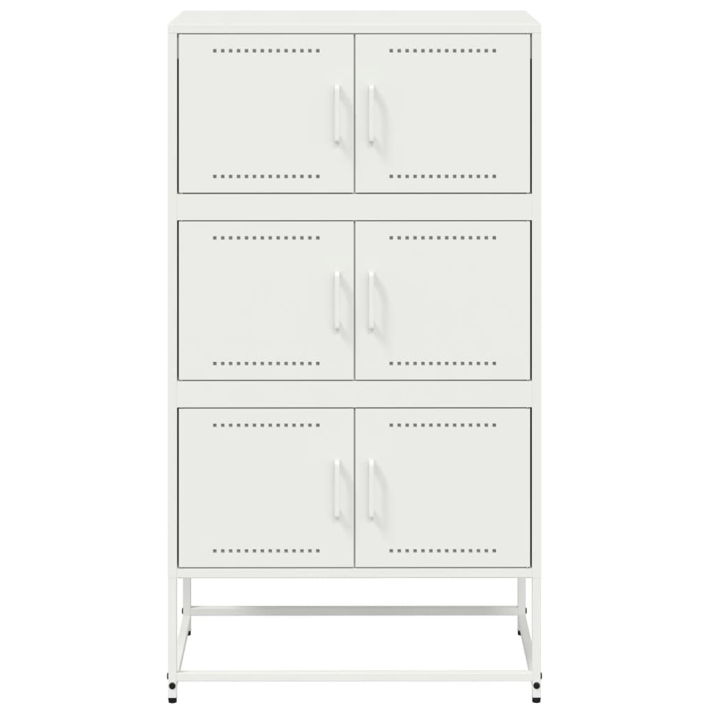 Credenza Bianca 68,5x38,5x123,5 in Acciaio - homemem39