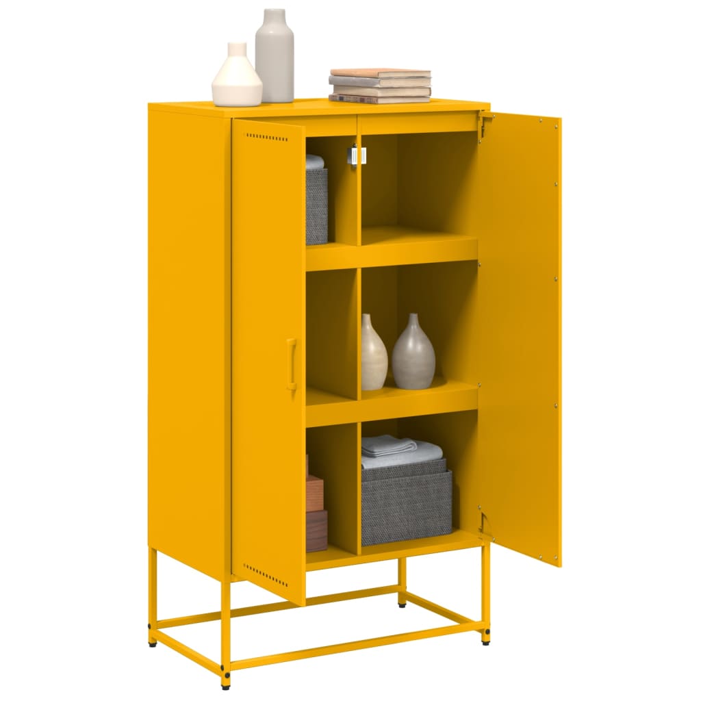 Credenza Giallo Senape 68,5x38,5x123,5 cm in Acciaio