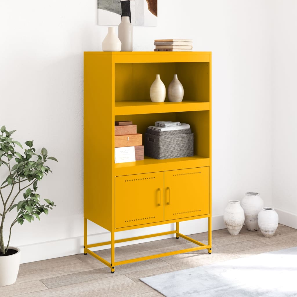 Credenza Giallo Senape 68,5x38,5x123,5 cm in Acciaio