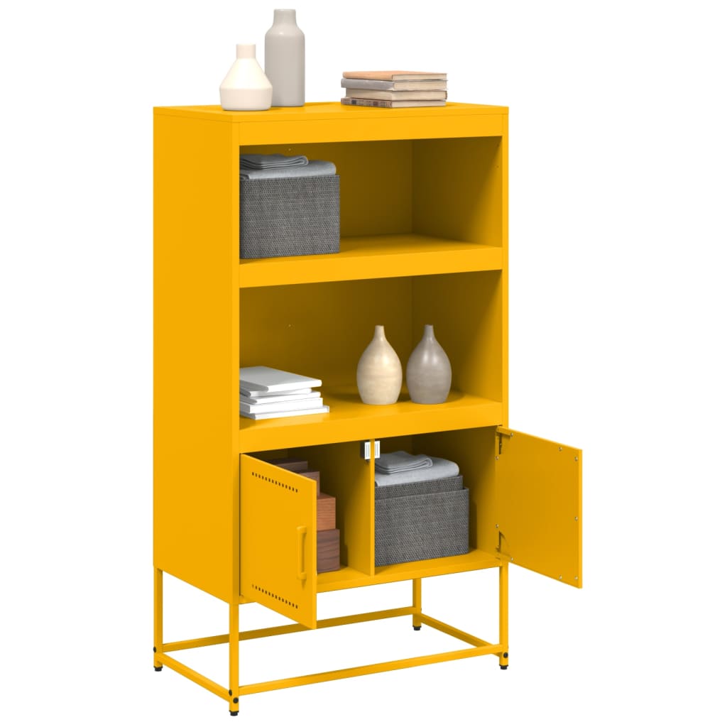 Credenza Giallo Senape 68,5x38,5x123,5 cm in Acciaio - homemem39