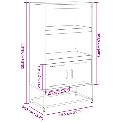 Credenza Giallo Senape 68,5x38,5x123,5 cm in Acciaio