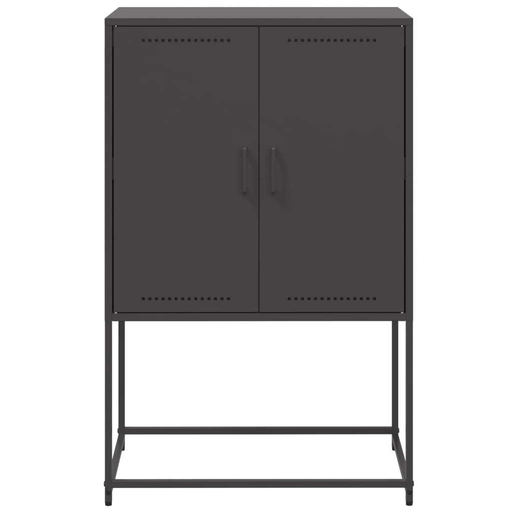 Credenza Nera 68,5x38,5x107 cm in Acciaio