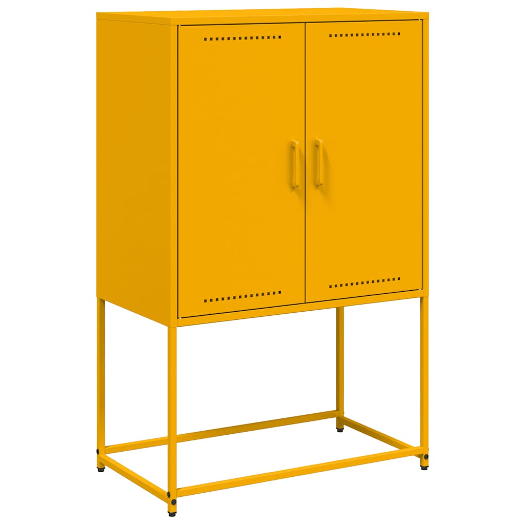 Credenza Giallo Senape 68,5x38,5x107 cm in Acciaio