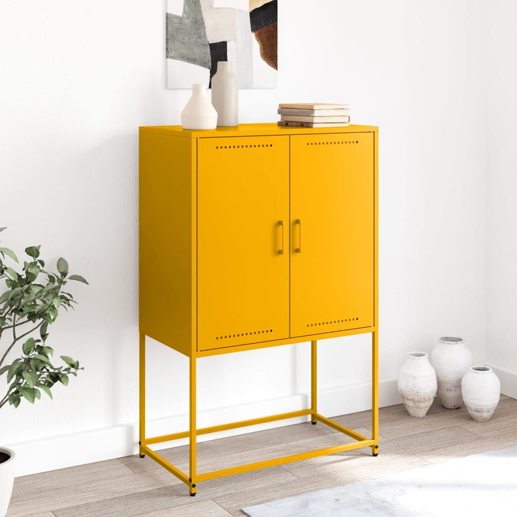 Credenza Giallo Senape 68,5x38,5x107 cm in Acciaio - homemem39