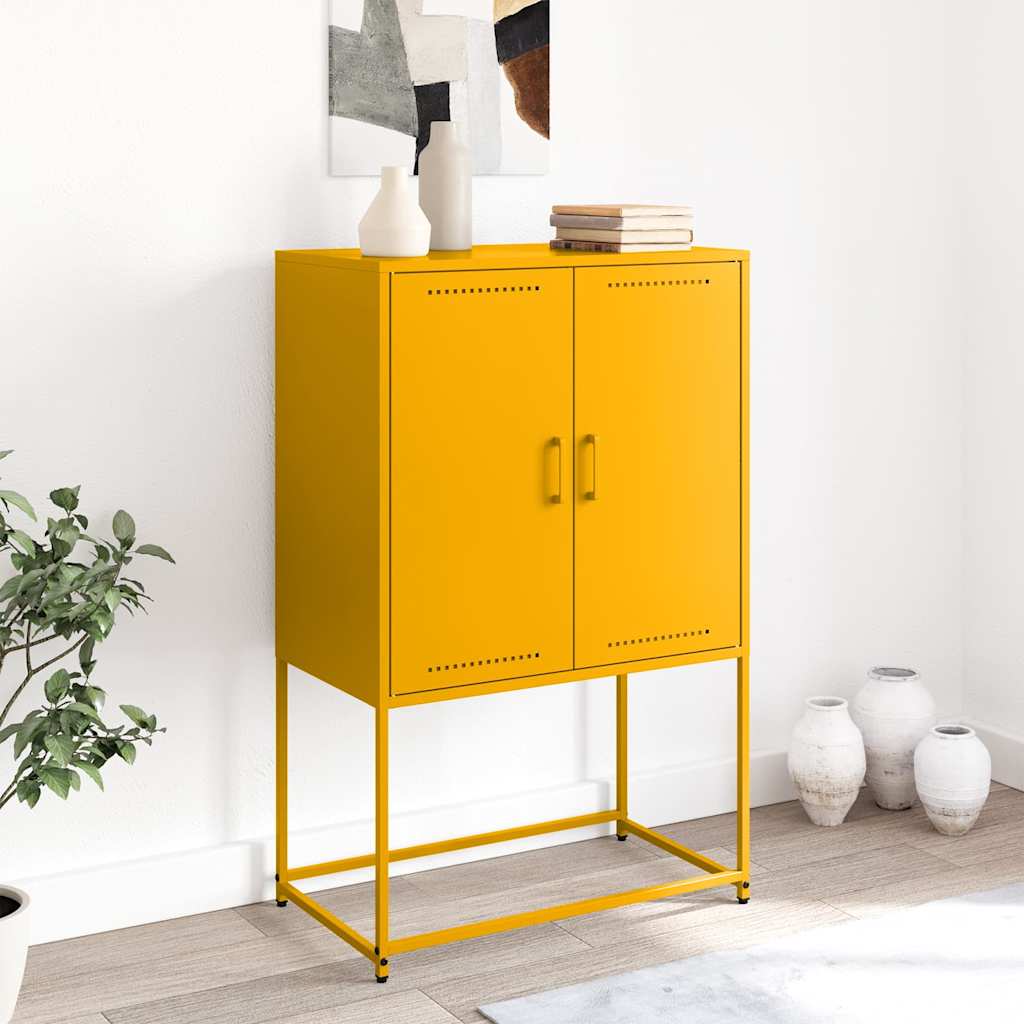 Credenza Giallo Senape 68,5x38,5x107 cm in Acciaio