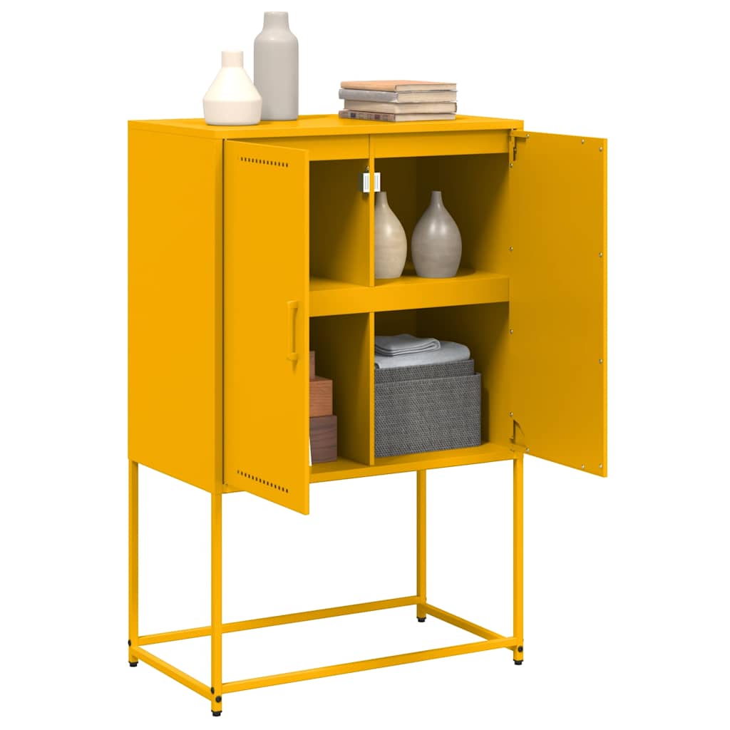 Credenza Giallo Senape 68,5x38,5x107 cm in Acciaio