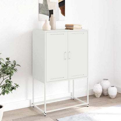 Credenza Bianca 68,5x38,5x107 cm in Acciaio