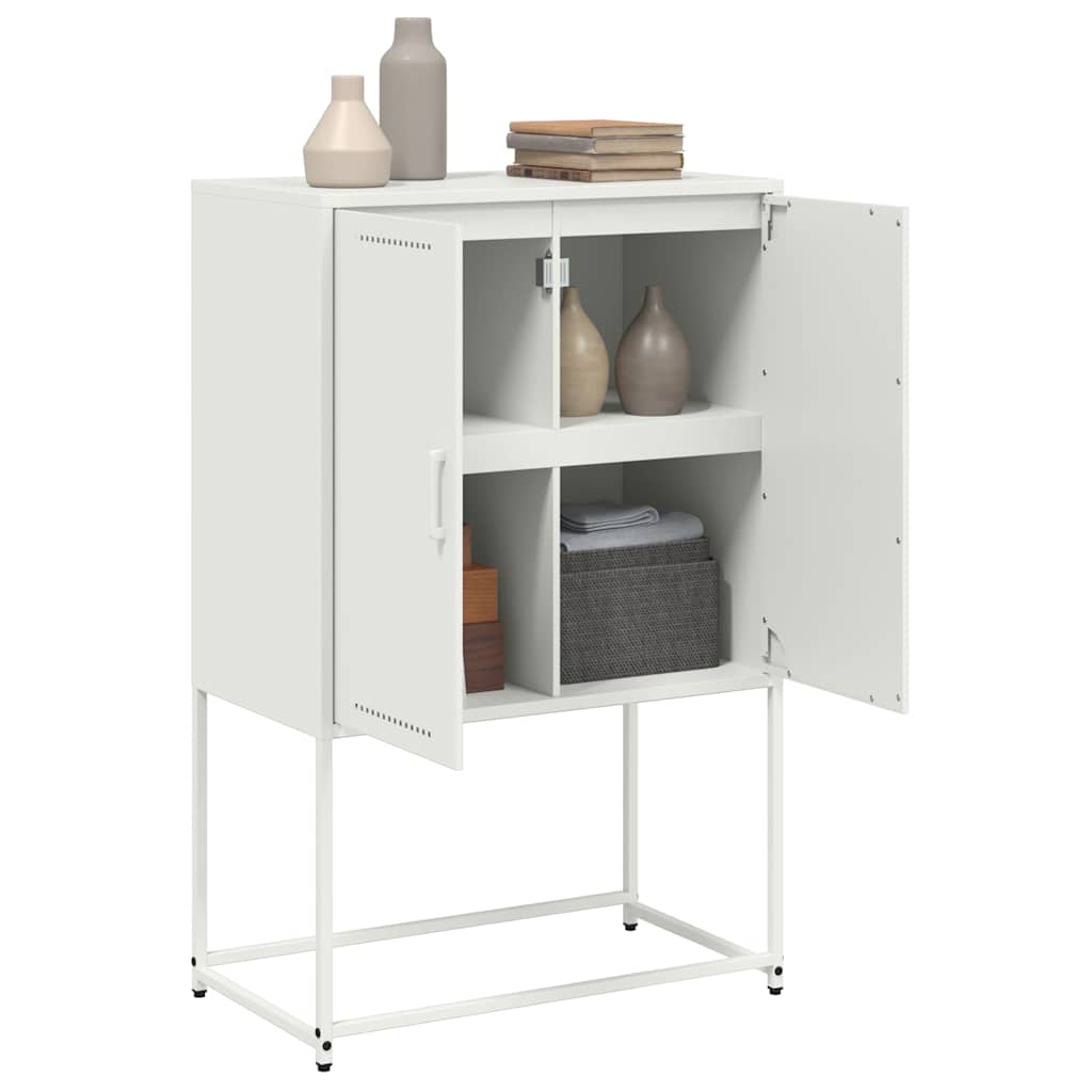 Credenza Bianca 68,5x38,5x107 cm in Acciaio
