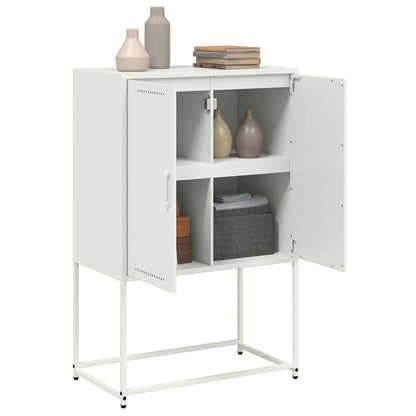Credenza Bianca 68,5x38,5x107 cm in Acciaio