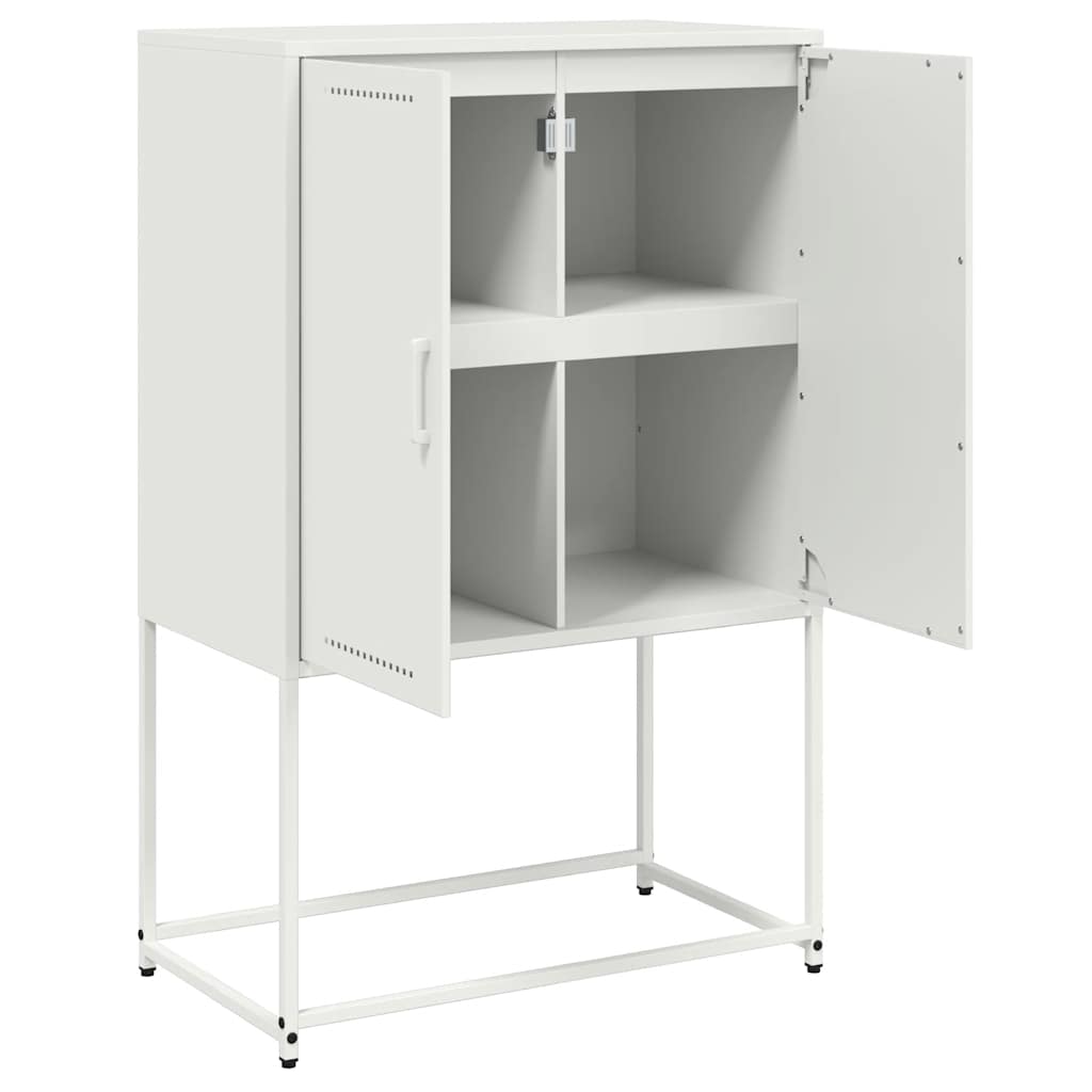 Credenza Bianca 68,5x38,5x107 cm in Acciaio
