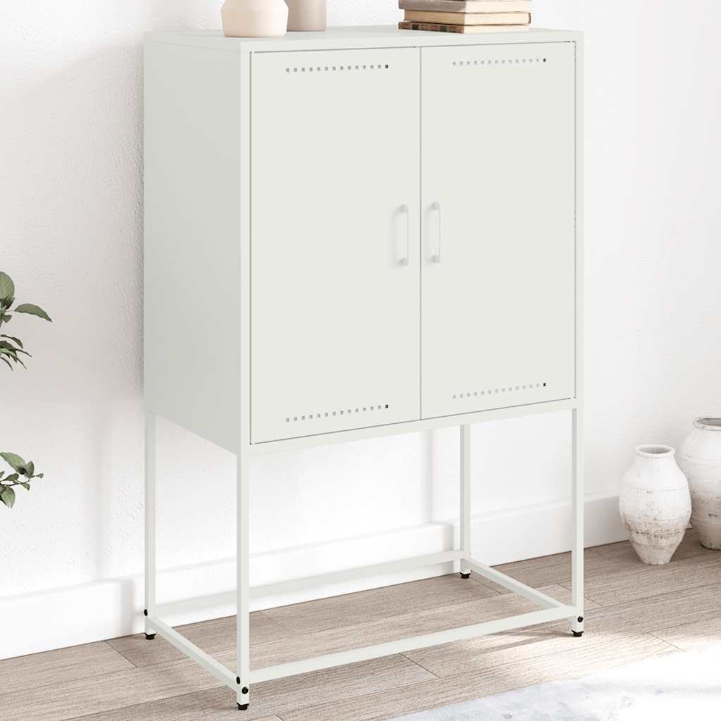 Credenza Bianca 68,5x38,5x107 cm in Acciaio