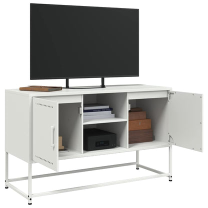 Mobile TV Bianco 100,5x39x60,5 cm in Acciaio - homemem39