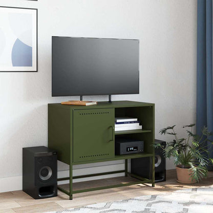 Mobile TV Verde Oliva 68x39x60,5 cm in Acciaio - homemem39