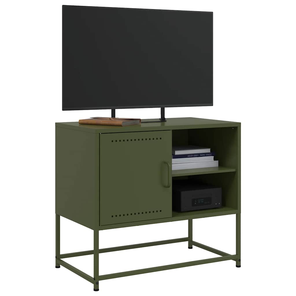 Mobile TV Verde Oliva 68x39x60,5 cm in Acciaio - homemem39