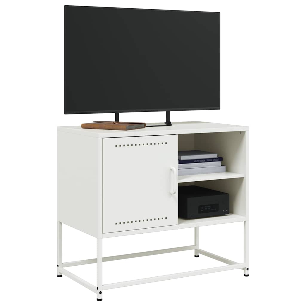 Mobile TV Bianco 68x39x60,5 cm in Acciaio - homemem39
