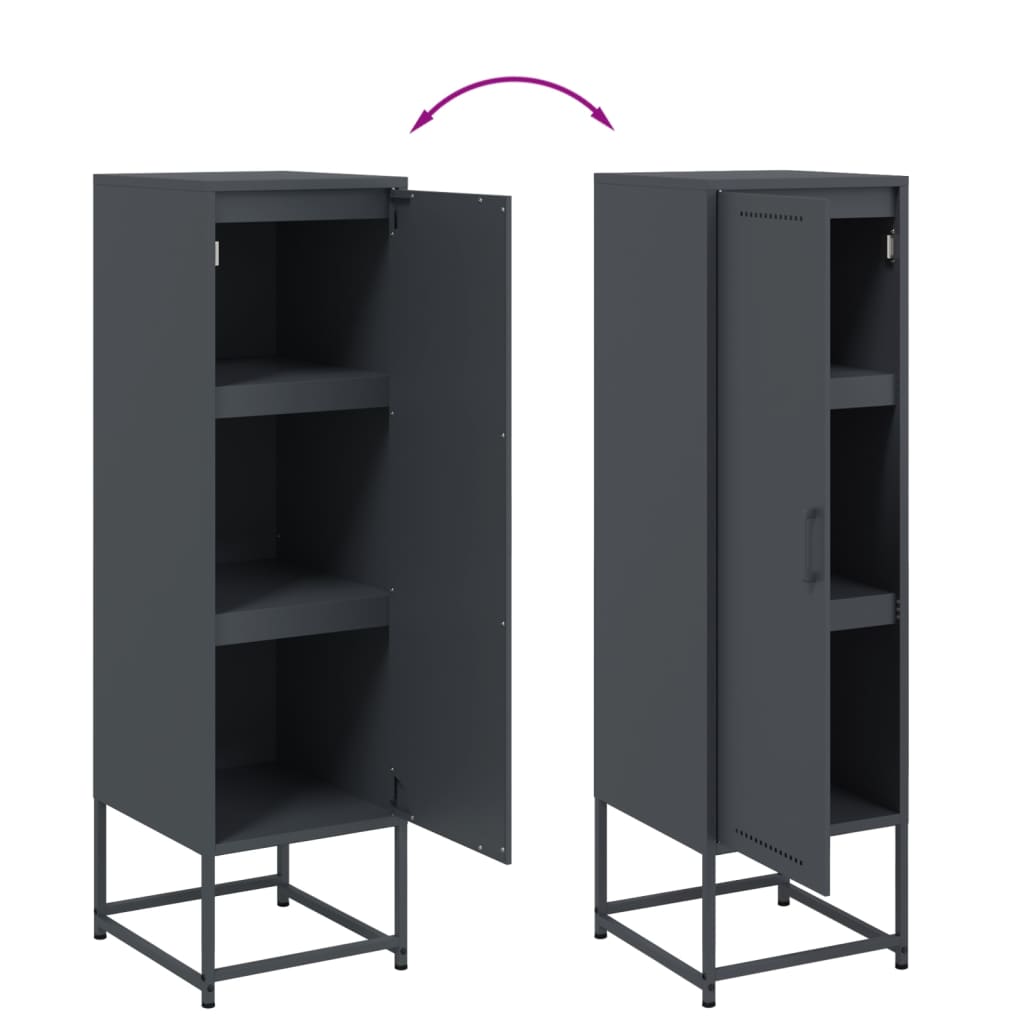 Credenza Antracite 36x39x123 cm in Acciaio - homemem39