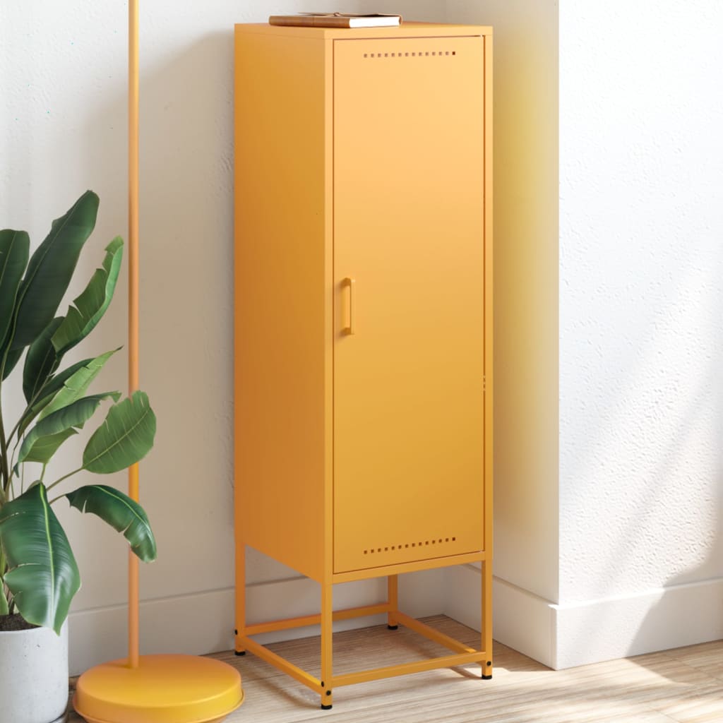 Credenza Giallo Senape 36x39x123 cm in Acciaio