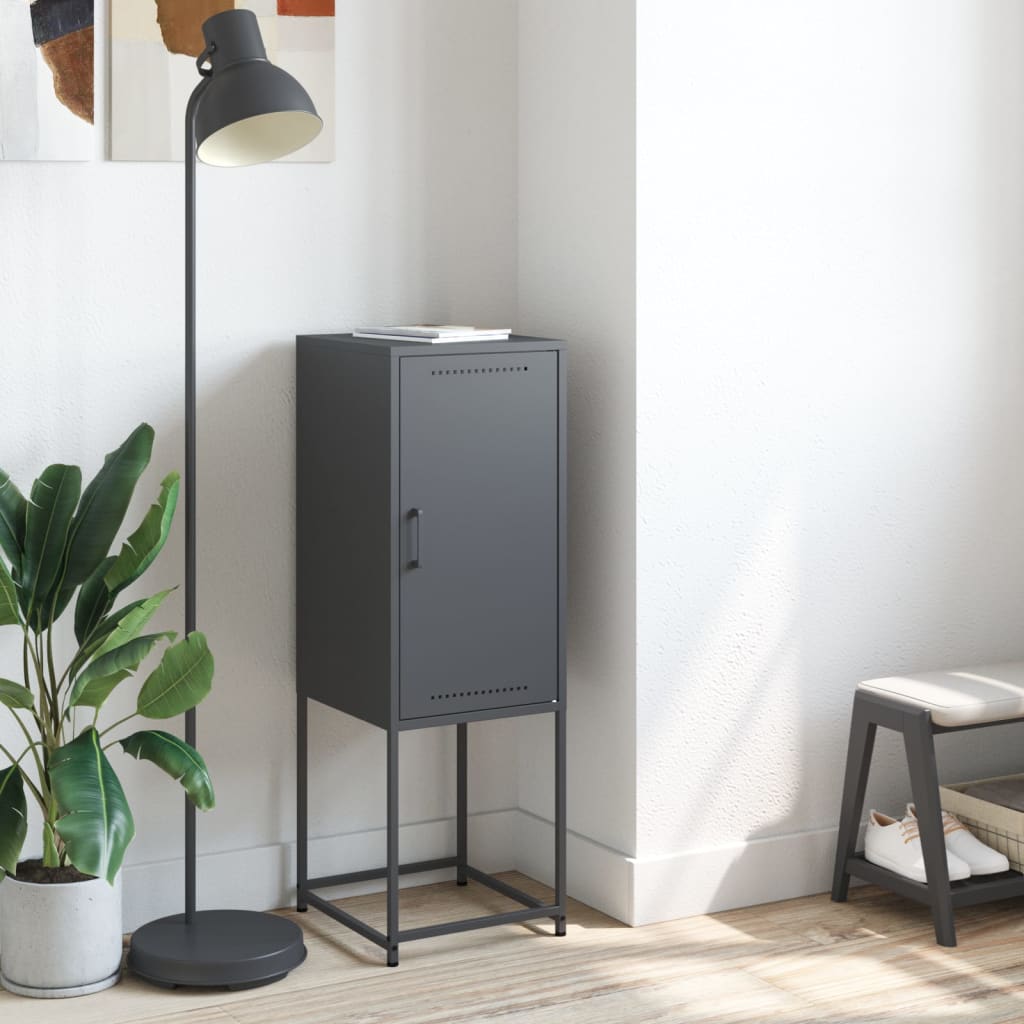 Credenza Antracite 36x39x107 cm in Acciaio - homemem39