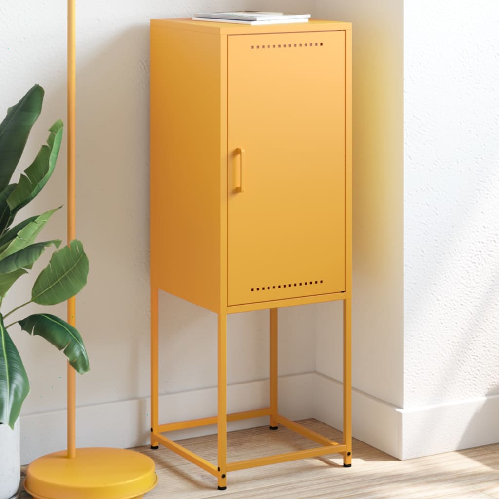 Credenza Giallo Senape 36x39x107 cm in Acciaio