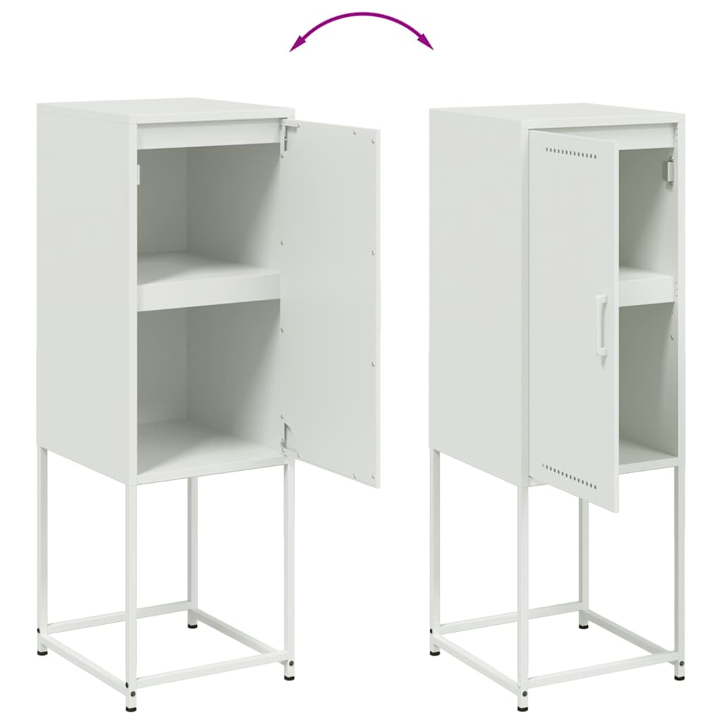 Credenza Bianca 36x39x107 cm in Acciaio