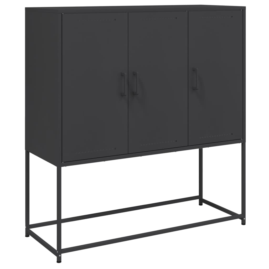 Credenza Nera 100,5x39x107 cm in Acciaio